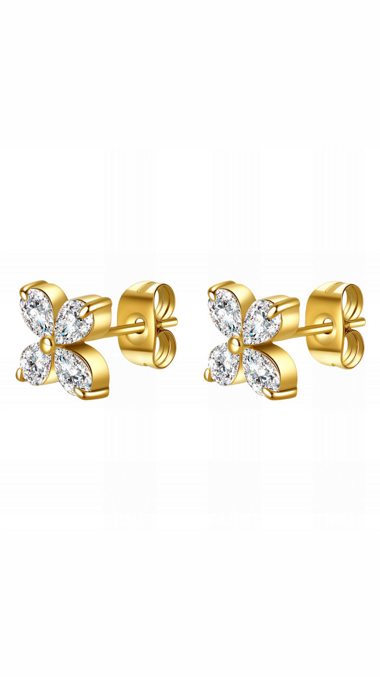 BOTANICAL flower stud earrings